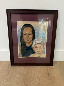 Framed Portrait Of Mother And Child