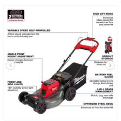Milwaukee M18 FUEL Brushless Cordless 21 in. Walk Behind Dual Battery Self-Propelled Mower (Tool-Only)