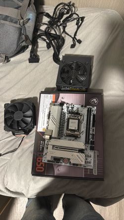 Motherboard, psu, cpu fan cooler combo
