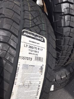 LT265-70-17 General APT Tyres @Wholesale Prices -we Deliver Only -new Tires Only