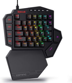 K585 DITI One-Handed RGB Mechanical Gaming Keyboard, 42 Keys Type-C Professional Gaming Keypad w/Upgraded Hot-Swappable Socket, 7 Onboard Macro Keys &