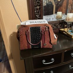Brahmin Alligator Purse Walnut 