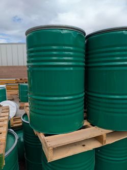 $20 each steel food grade 55 gallon drums with removable tops