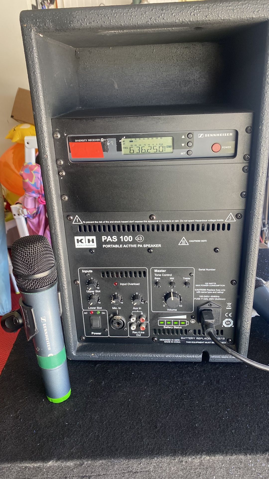 Klein Hummel PAS100 G3 Portable Active PA Sennheiser wireless Mic $225