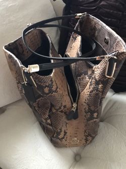 Snakeskin print COACH bag