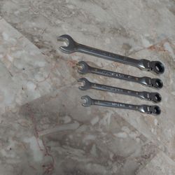 4 Piece Gearwrench Flexhead Wrench Metric 90t New Sizes 8mm 9mm 10mm 14mm