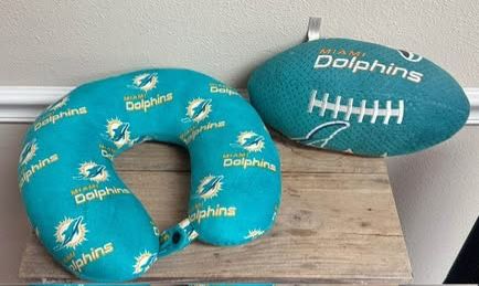 Miami Dolphins NFL Neck Pillow and Small Soft Pillow just $7 for All xox