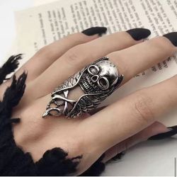 ❤️‍🔥🔥ELONGATED UNISEX SKULL 🏁RING SIZE 9 