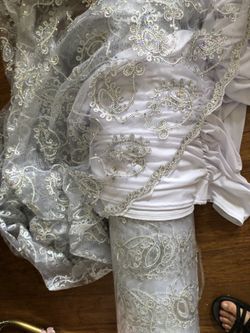 Silver paisley fabric