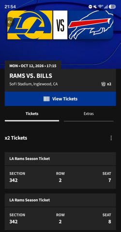 Los Angeles Rams vs Buffalo Bills 10/12