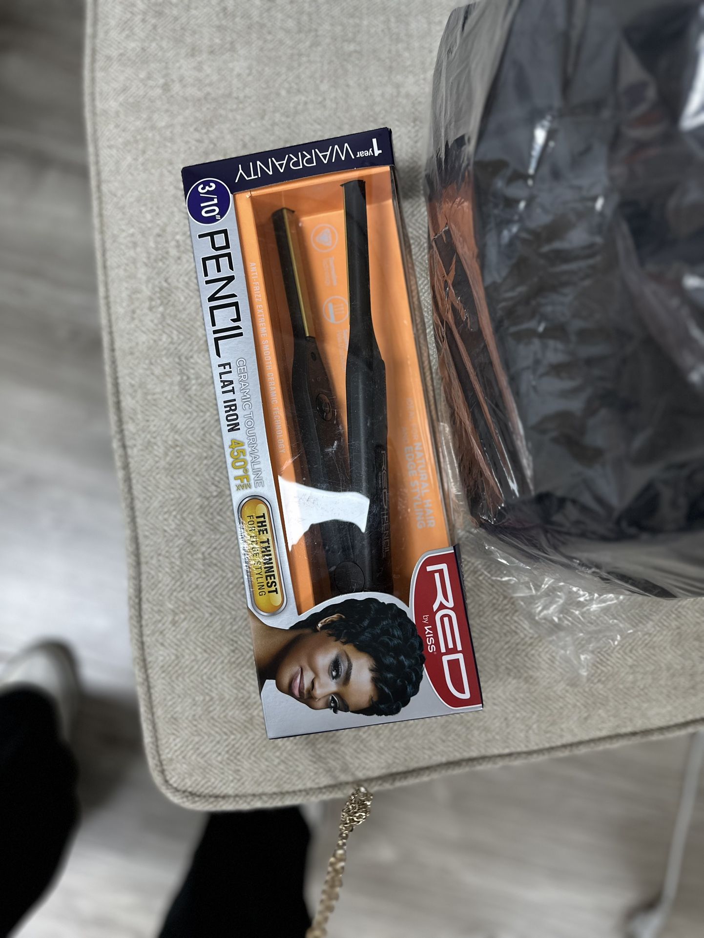 RED by KISS 0.3 Inch Pencil Flat Iron with Ceramic Tourmaline, Hair Straightener for Thin and Short Hair Edge Styling, Even Heat Distribution with Fas