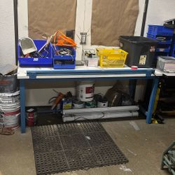 Heavy Duty Steel Work Table With Power Outlet