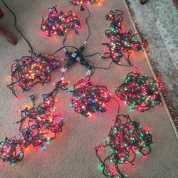 Strings Of Old Fashion Christmas Tree Lights