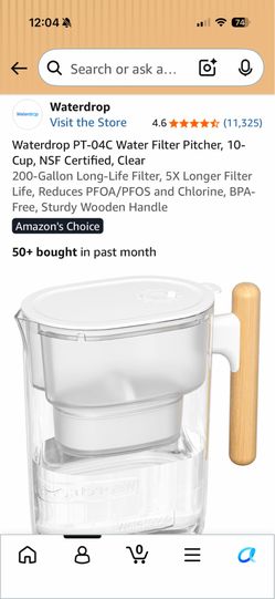 Waterdrop water filter pitcher with 2 replacement