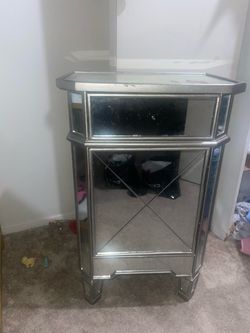 Mirrored Nightstand with Drawer