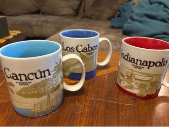 Starbucks City Mugs – Cancún, Los Cabos & Indianapolis – Set of 3 Collectible 16 oz Mugs