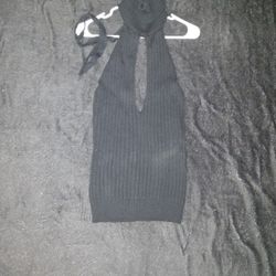 Revealing Black Knit Dress