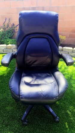 La-Z-Boy Manager Office Chair, Black Faux Leather
