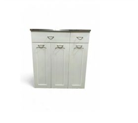 Trashbin Drawer Side Cabinet Removable Plastic Trashbin Stainless Top with Drawers