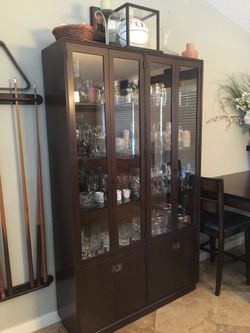 Display Cabinet / Pantry/ Curio/ Hutch / glass - Kitchen Storage Modern, Wood/glass