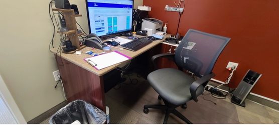 L shaped office desk marble 150 obo