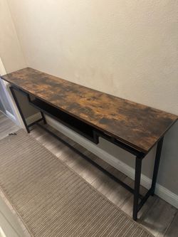 Industrial Wood and Metal Console Table