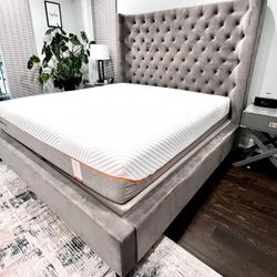 Brown Bed With Bed Frame