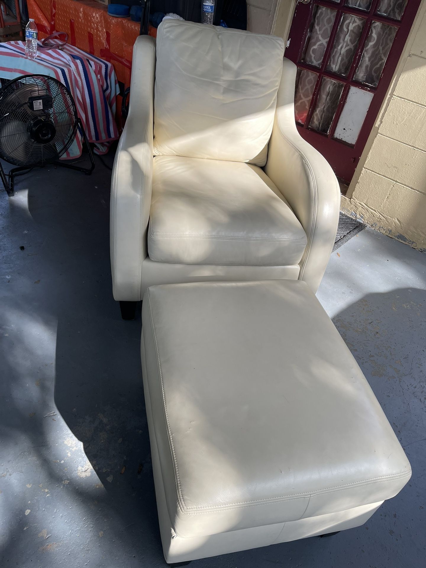 Leather Chair And Ottoman 
