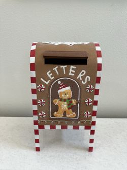Christmas Decor 2026 Gingerbread Metal Letter  Mailbox