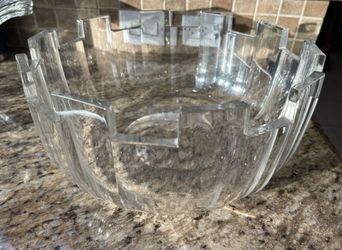 crystal vase bowl, 5”tall 12" wide