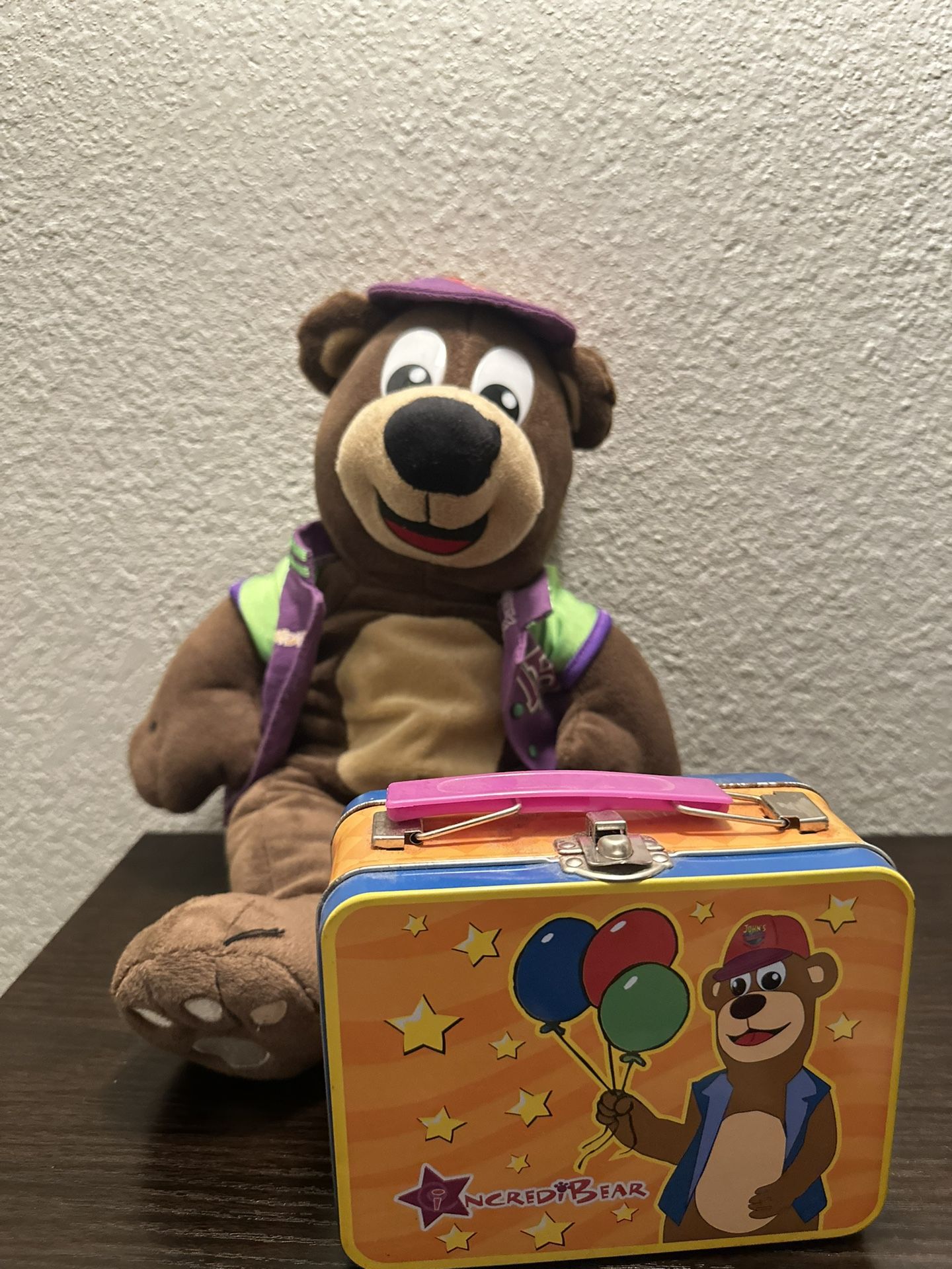 Rare Discontinued Incredibear Plushie And Metal Lunch Box