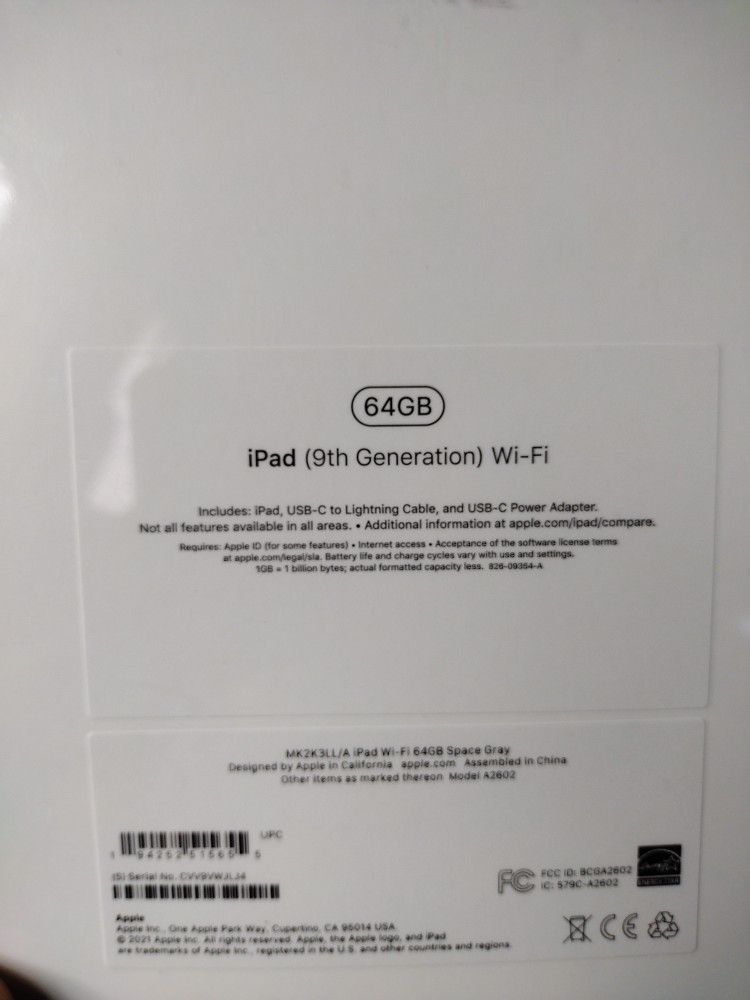 Apple I Pad Gray 9th Generation 