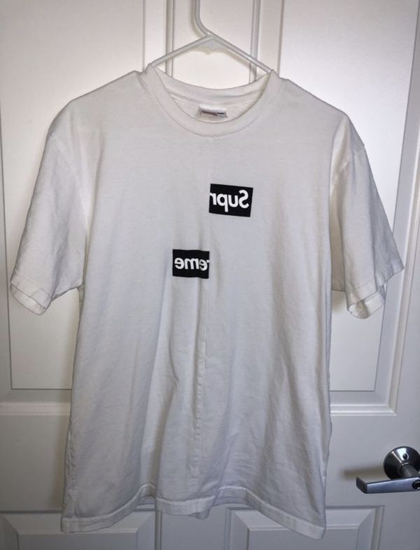 Supreme X Cdg Split Box Logo Tee Medium For Sale In San Diego