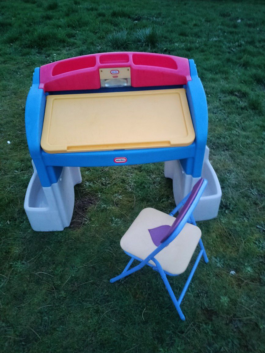 Fisher Price Art Desk With Chair And Excellent Shape