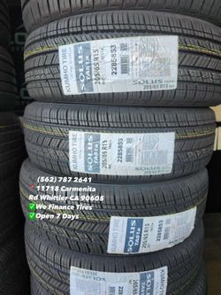 205/65R15 kumho Solus Set of Tires Installed and Balanced Set de Llantas Nuevas Instaladas y Balanceadas