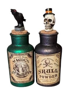 Halloween Decor Set of 2 Magic Potion Bottles