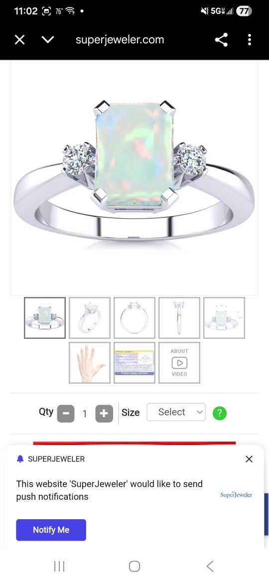 Sapphire Opal Ring With 2 Diamonds 925 Sterling Silver Ring