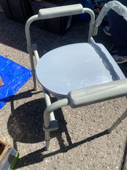 Portable sit down toilet adjustable height. Like new