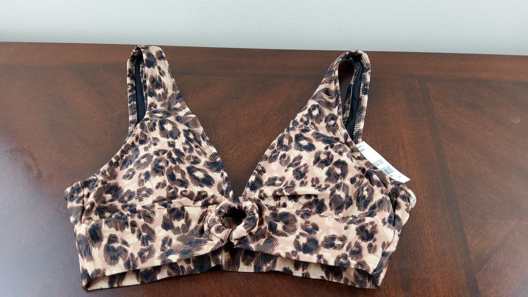 Aerie Leopard Print Bikini Top SIZE XXS