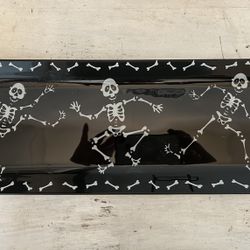 Glass Dancing Skeleton Dish