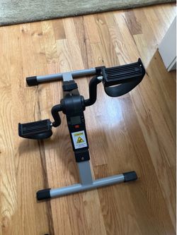 Mini Pedal Exerciser Under Desk Exercise Bike w/ LCD Display – Black/Silver