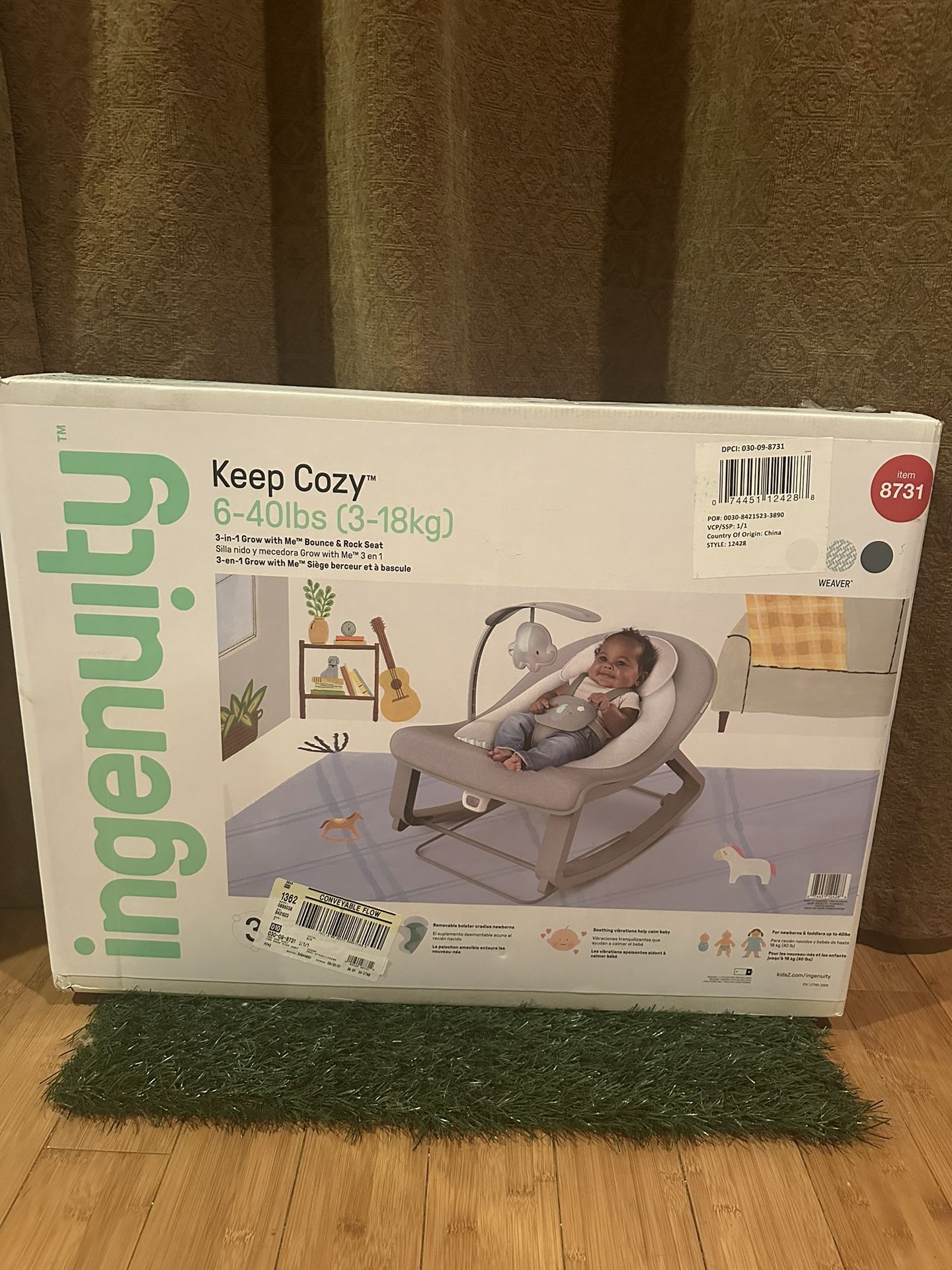 Ingenuity Keep Cozy 3 IN 1 Baby Bouncer, Rocker & Toddler Seat-Weaver