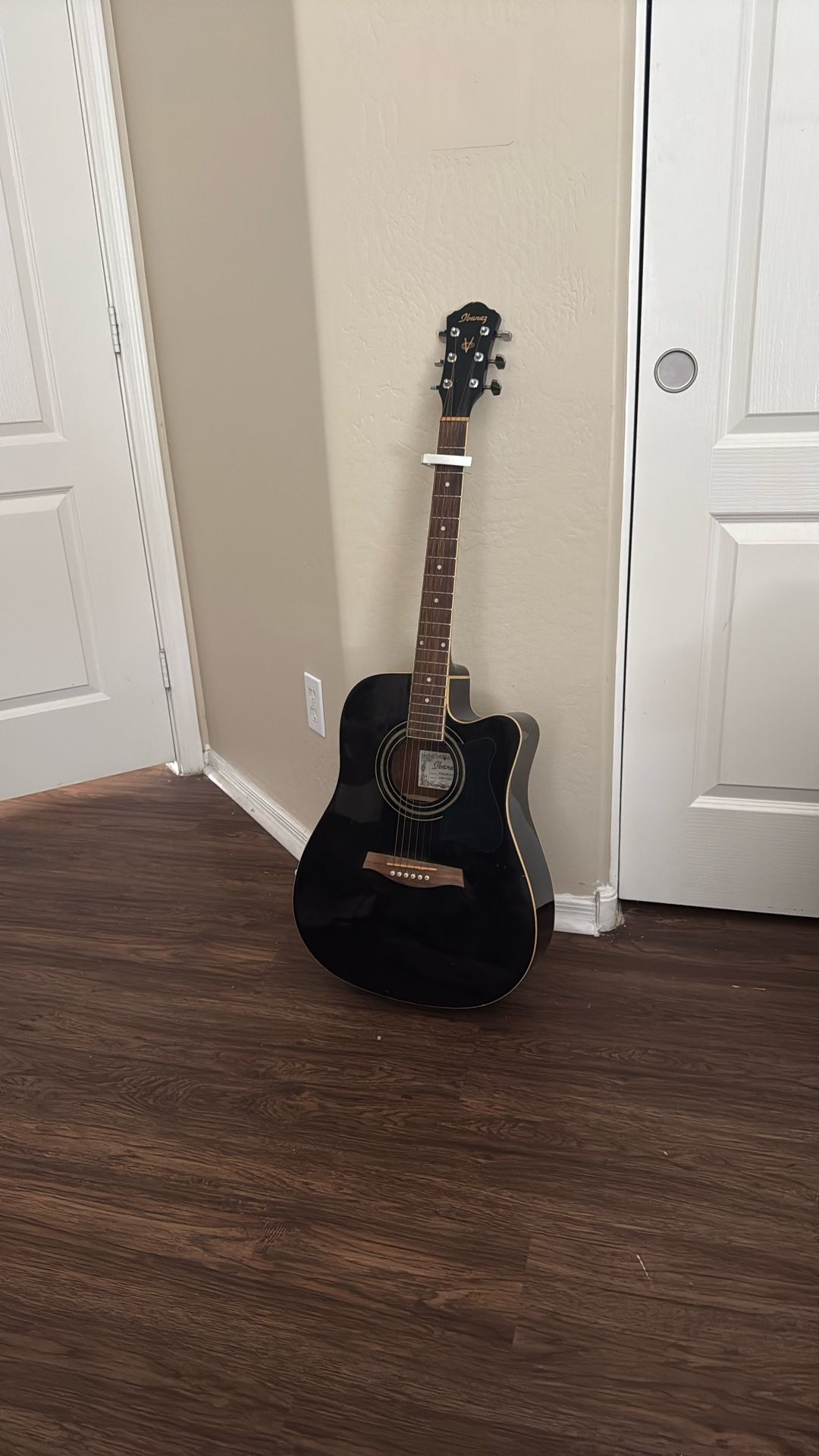 Electric acoustic guitar with stand