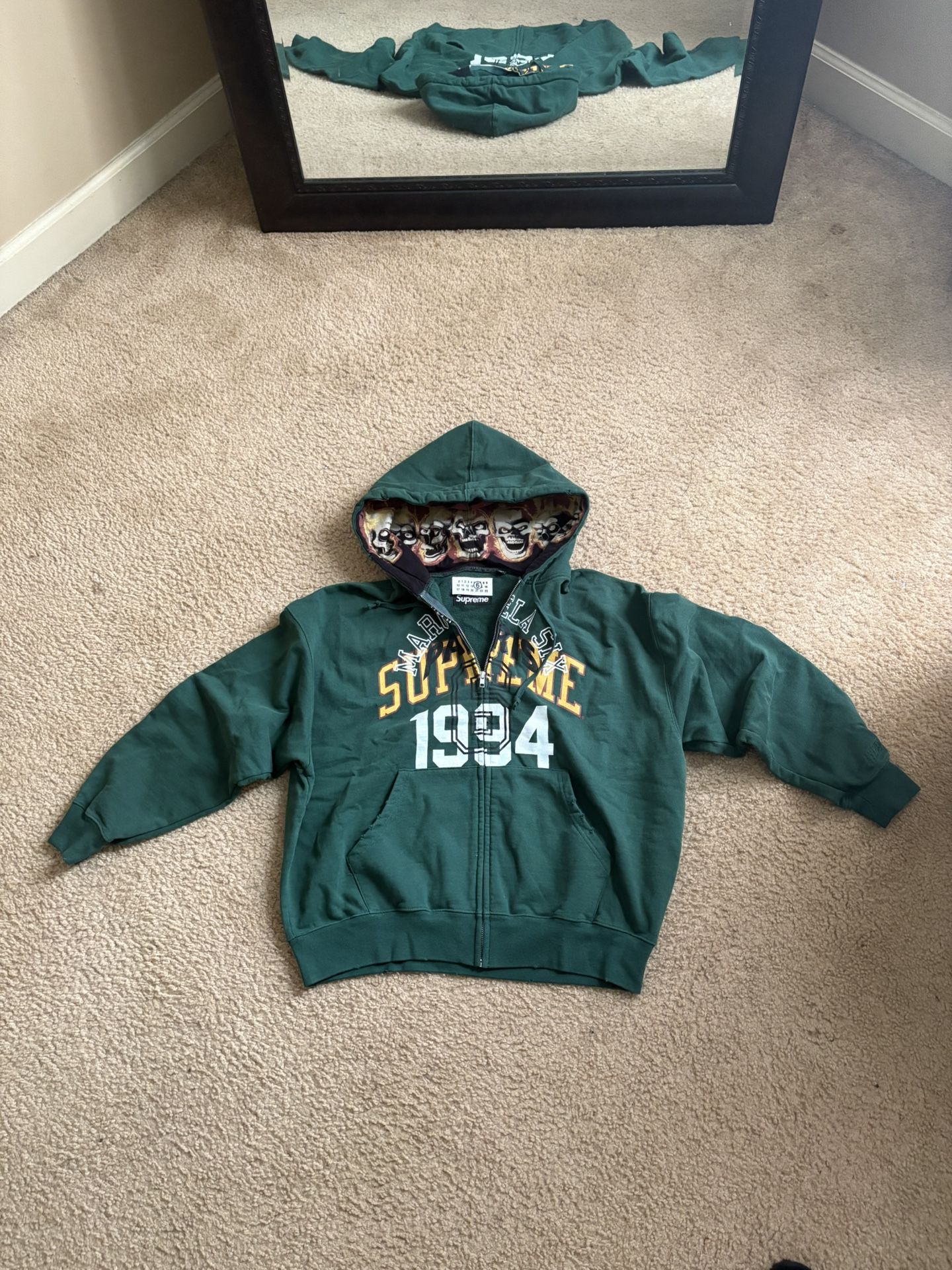 Supreme x MM6 Maison Margiela Zip Up Hooded Sweatshirt