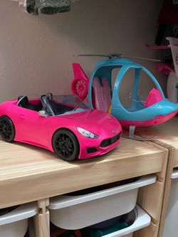 Barbie car and helicopter