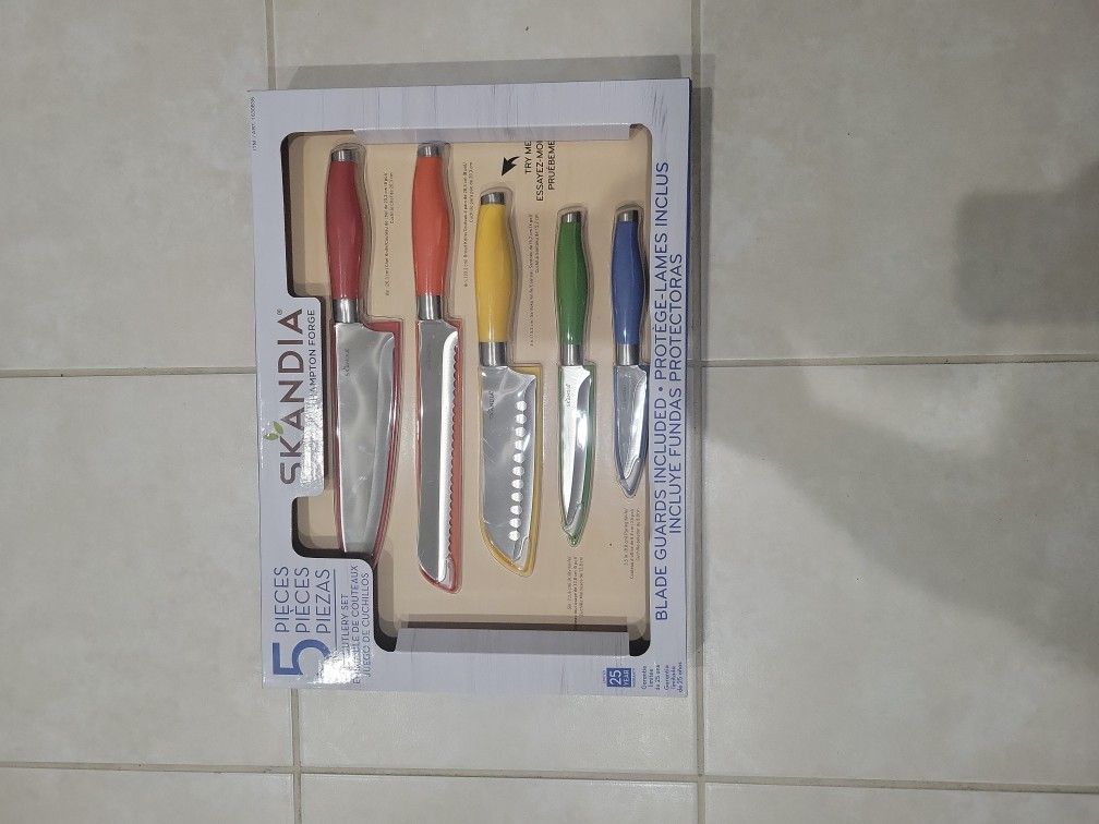 SKANDIA Cutlery Set Color Stainless 5-Pieces Knife Set Great Gift