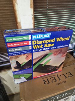 Plasplugs Diamond Wheel Wet Saw.