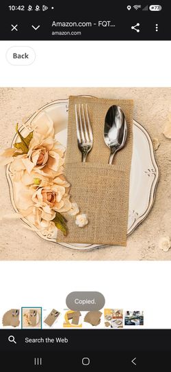 18 burlap utensils holder (firm price)