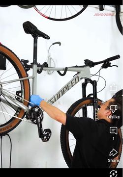 Bicycle Storage Wall Mount Rack Hanger Cycling Steel Garage Space Saving Holder