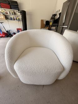 Set Of 2 swivel White Teddy Chairs- Retailed $500 Each